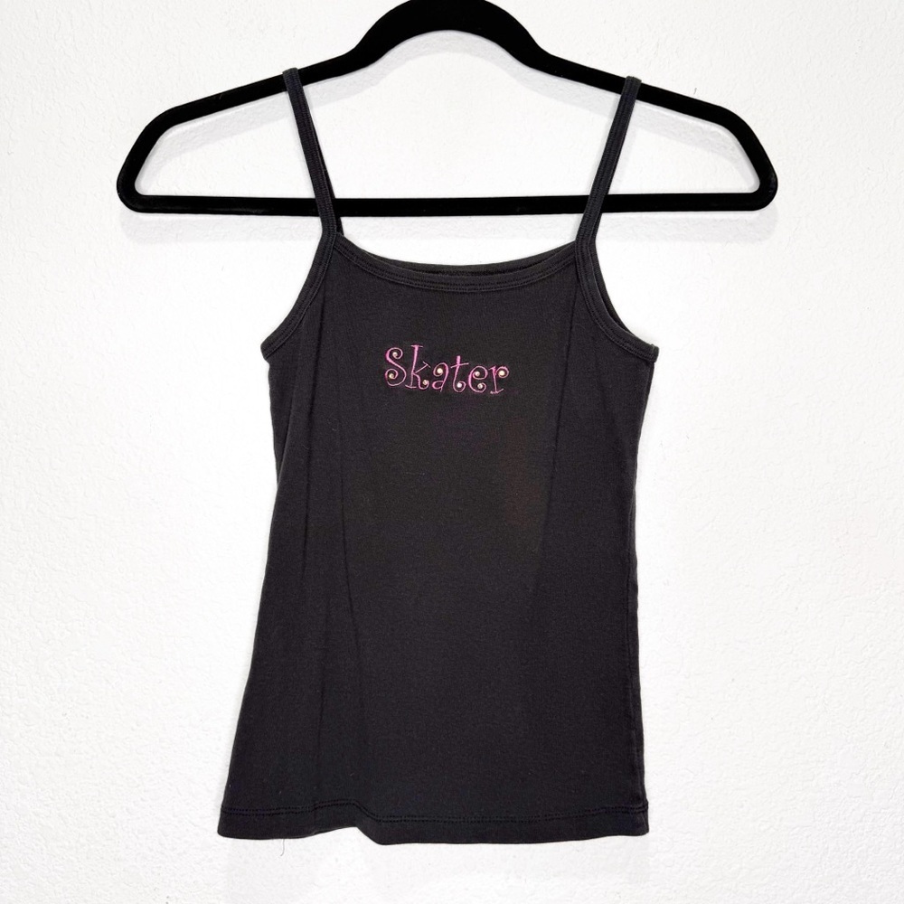 Vintage Y2K Baby Tee Spaghetti Strap Skater Embellished Tank Top Cropped